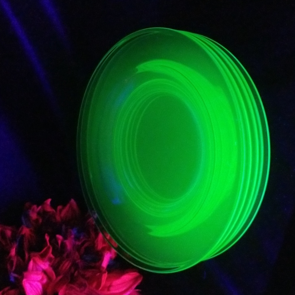 Depression Green Uranium Bread & Butter Plates